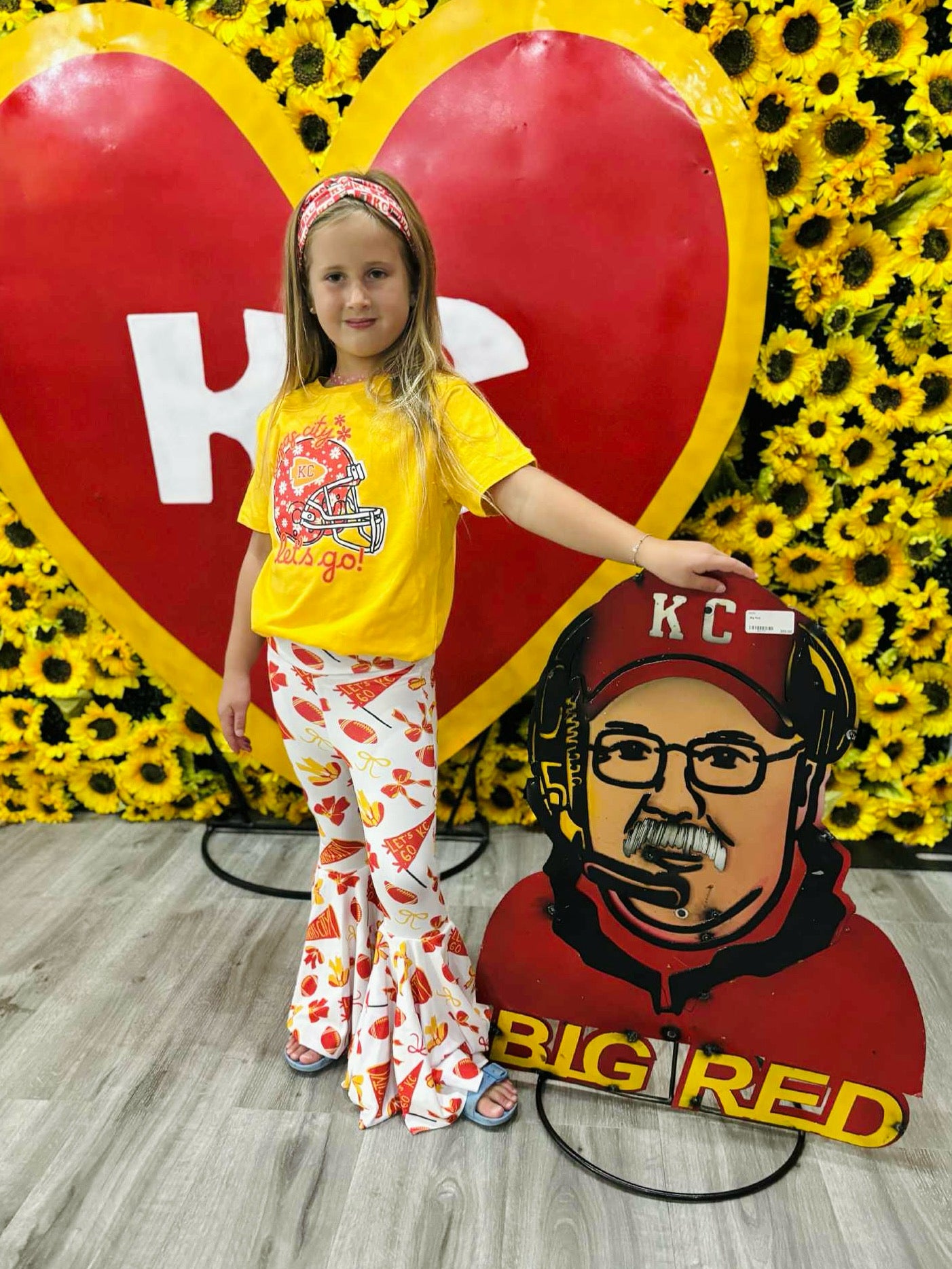 Girls KC Bows Bell Bottoms| Game Day Pants for Kids