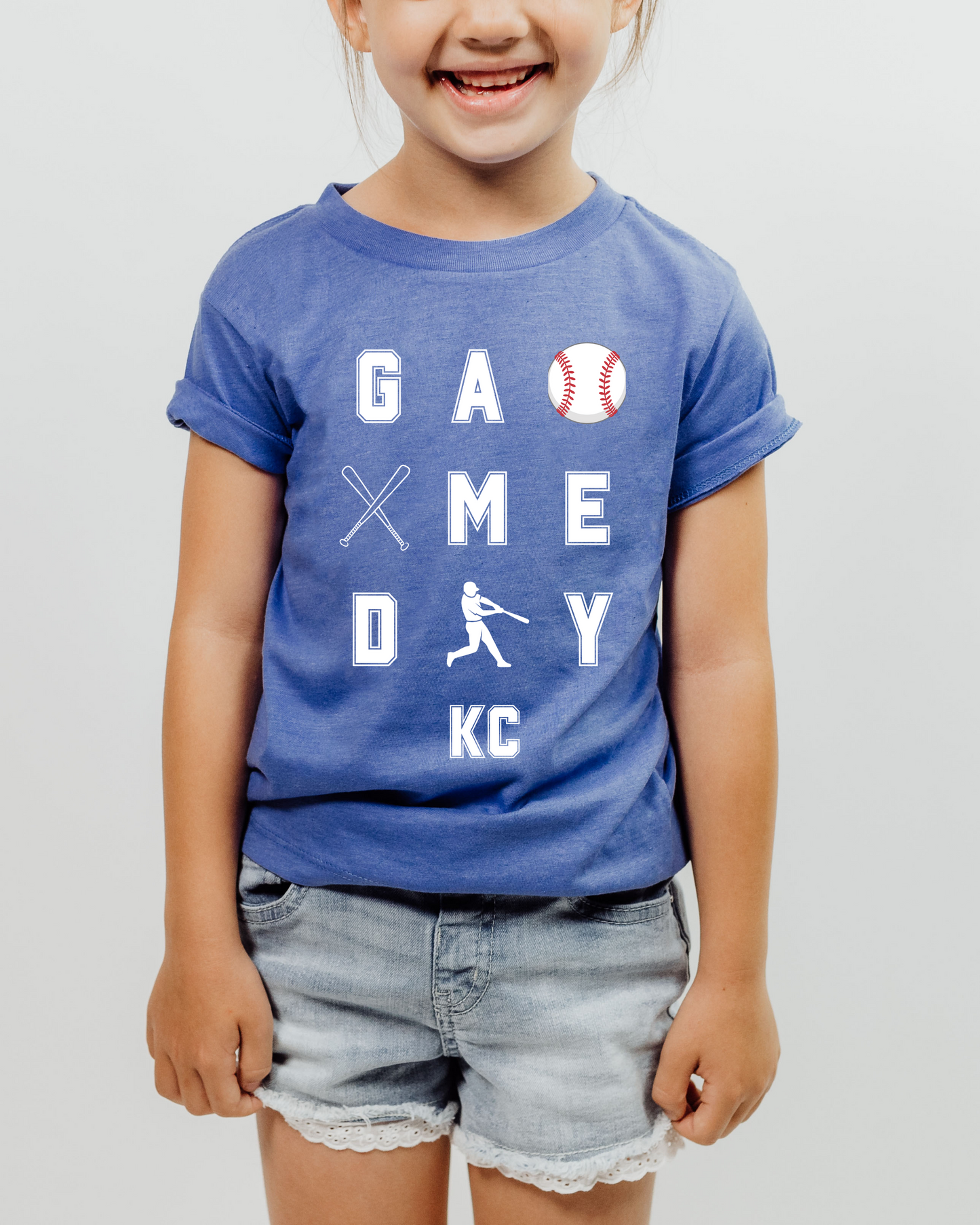 Kids KC Baseball Game Day Shirt|Toddler Kansas City Baseball Shirt