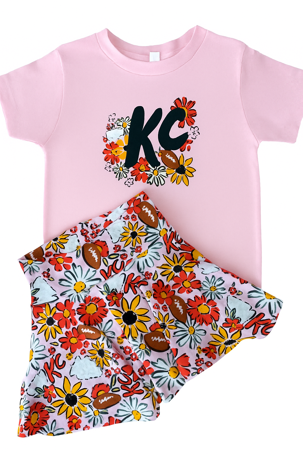 Kansas City Football Girls Game Day Shirt | Baby, Toddler, Girls Floral T-shirt