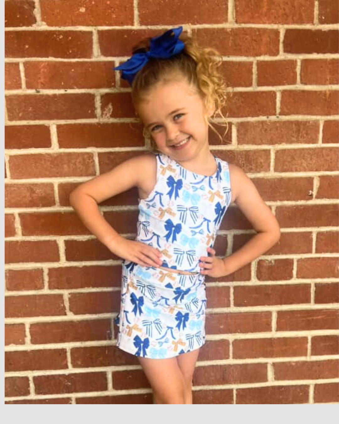 Girls Kansas City Baseball Activewear Set-Bows