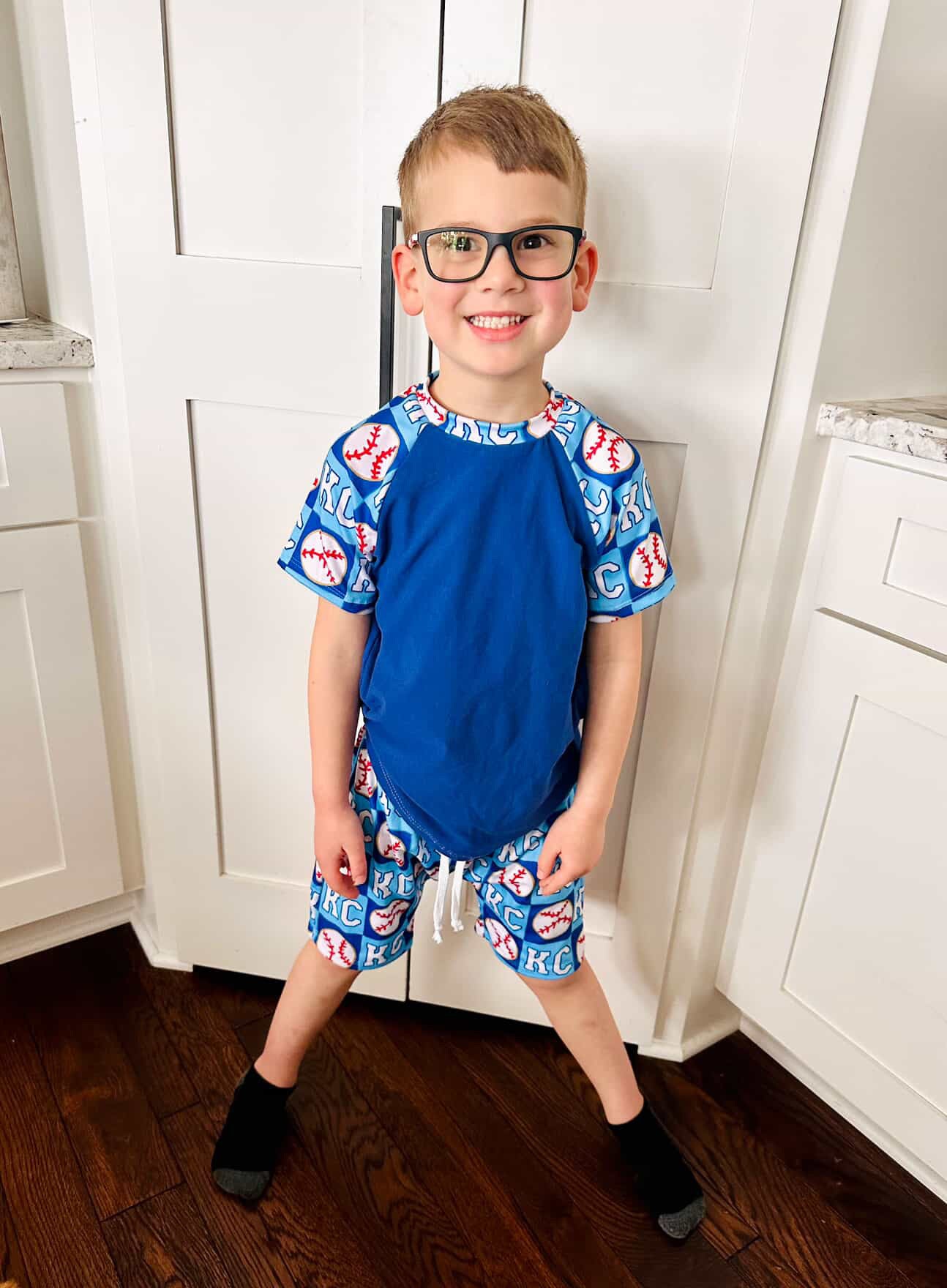 Boys KC Check Baseball Shorts | Baby and Toddler Boy Game Day Shorts