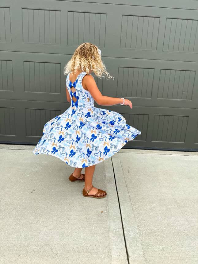 Girls KC Baseball Bow Dress