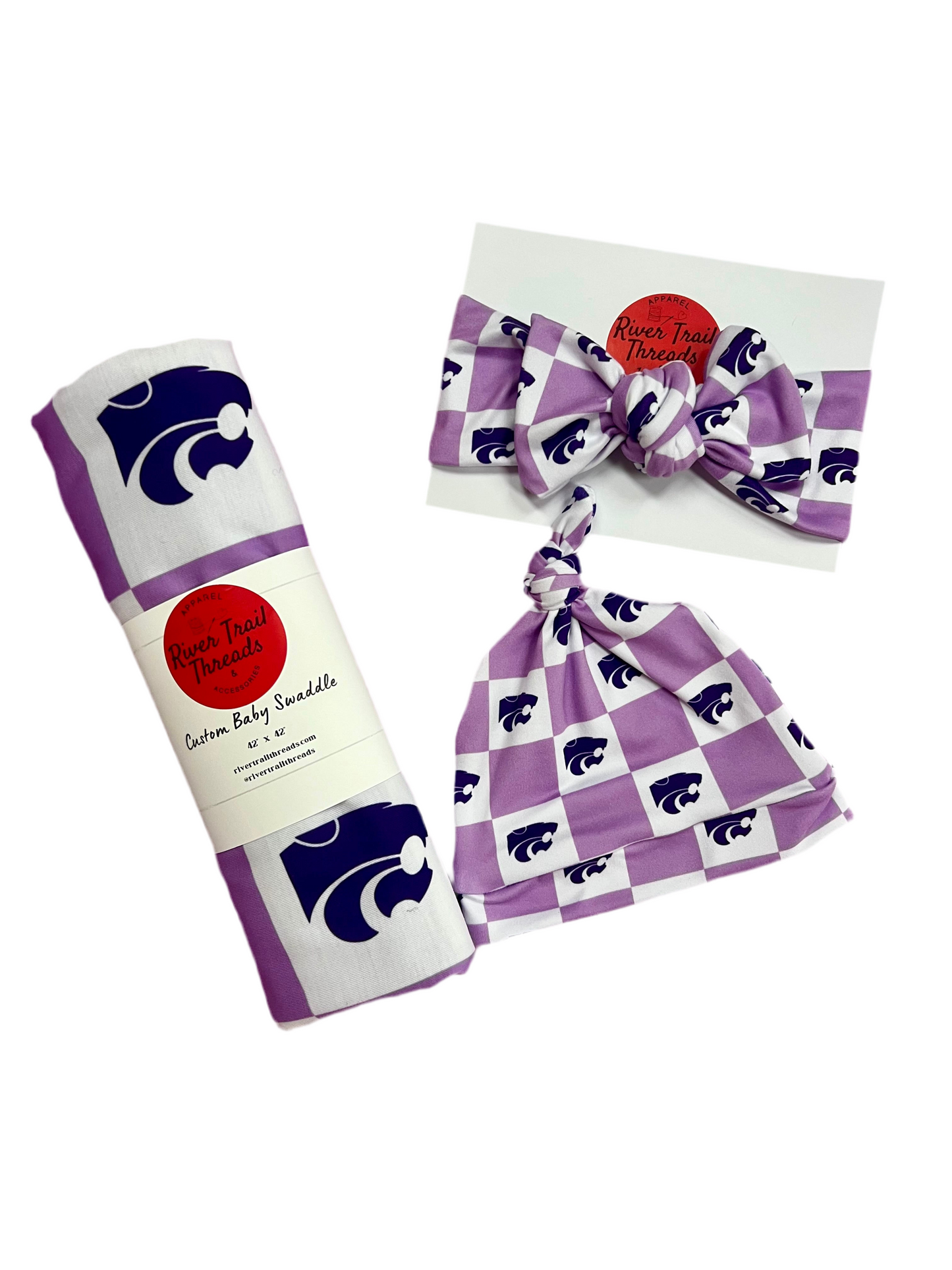 Kansas Cats Baby Swaddle Set | Kansas Newborn Baby Gift