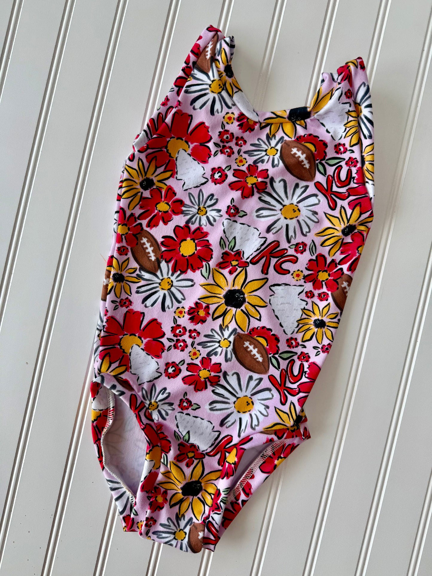Girls Kansas City Football Activewear Leotard| Girls Kansas City Gymnastics & Dance Leotard