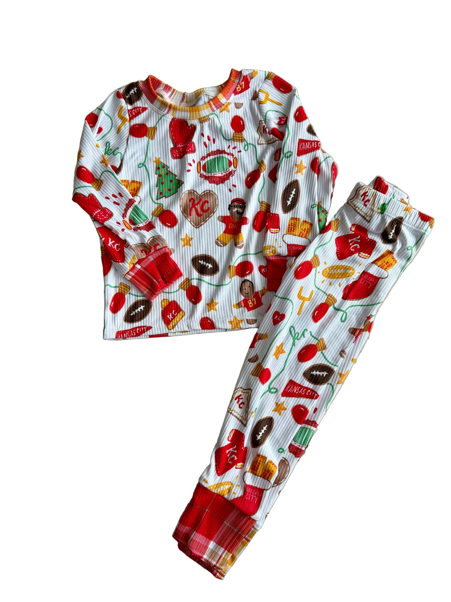 KC Football Christmas Cookies Pajamas | Christmas PJs for Boys, Girls, Toddlers