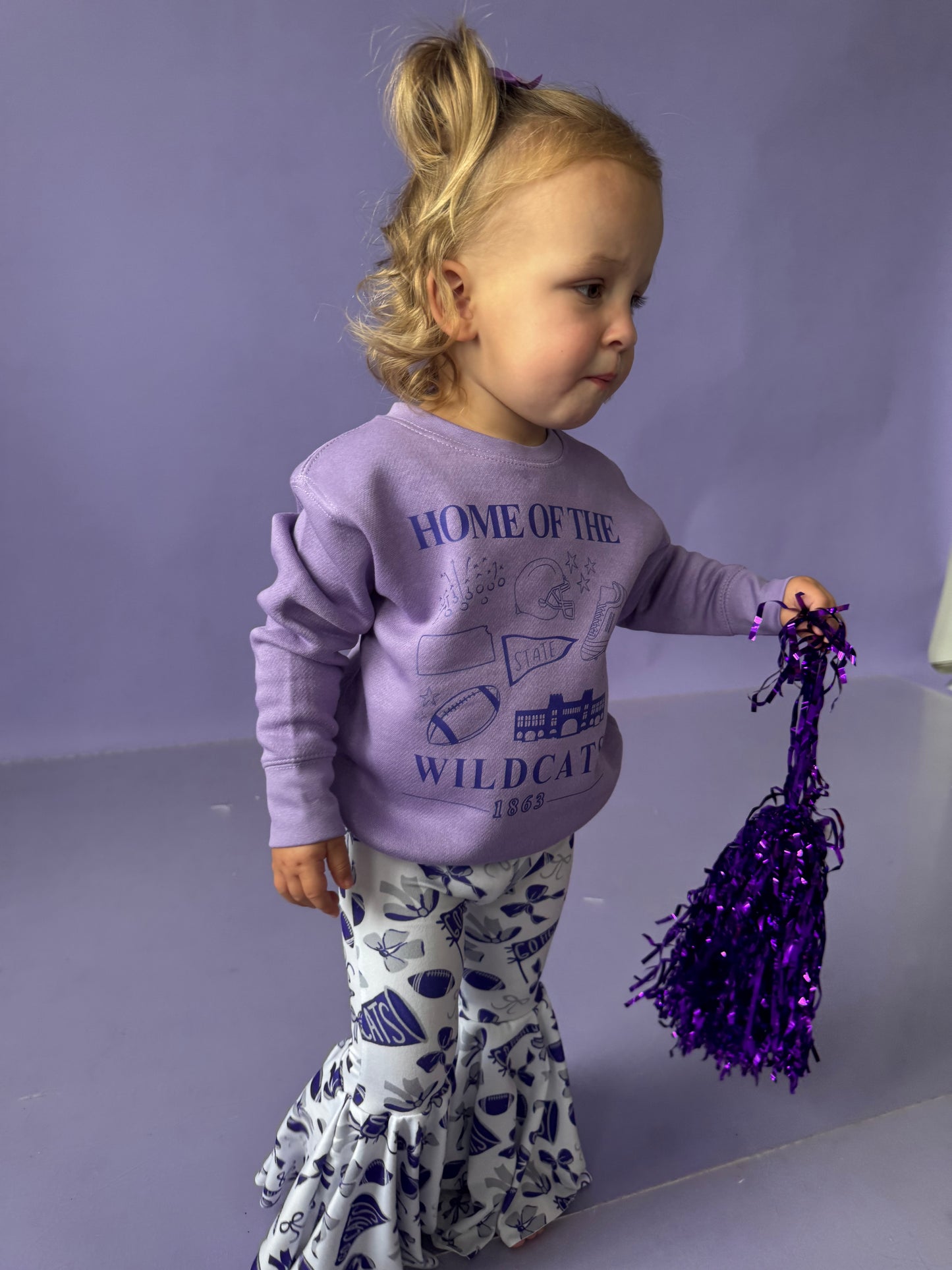 Kansas Football Girls Bell Bottoms | Kansas Game Day Pants for Baby, Toddler & Girls