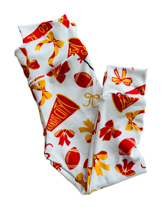 Girls Kansas City Football Bow Leggings | Baby, Toddler, Girls Pants