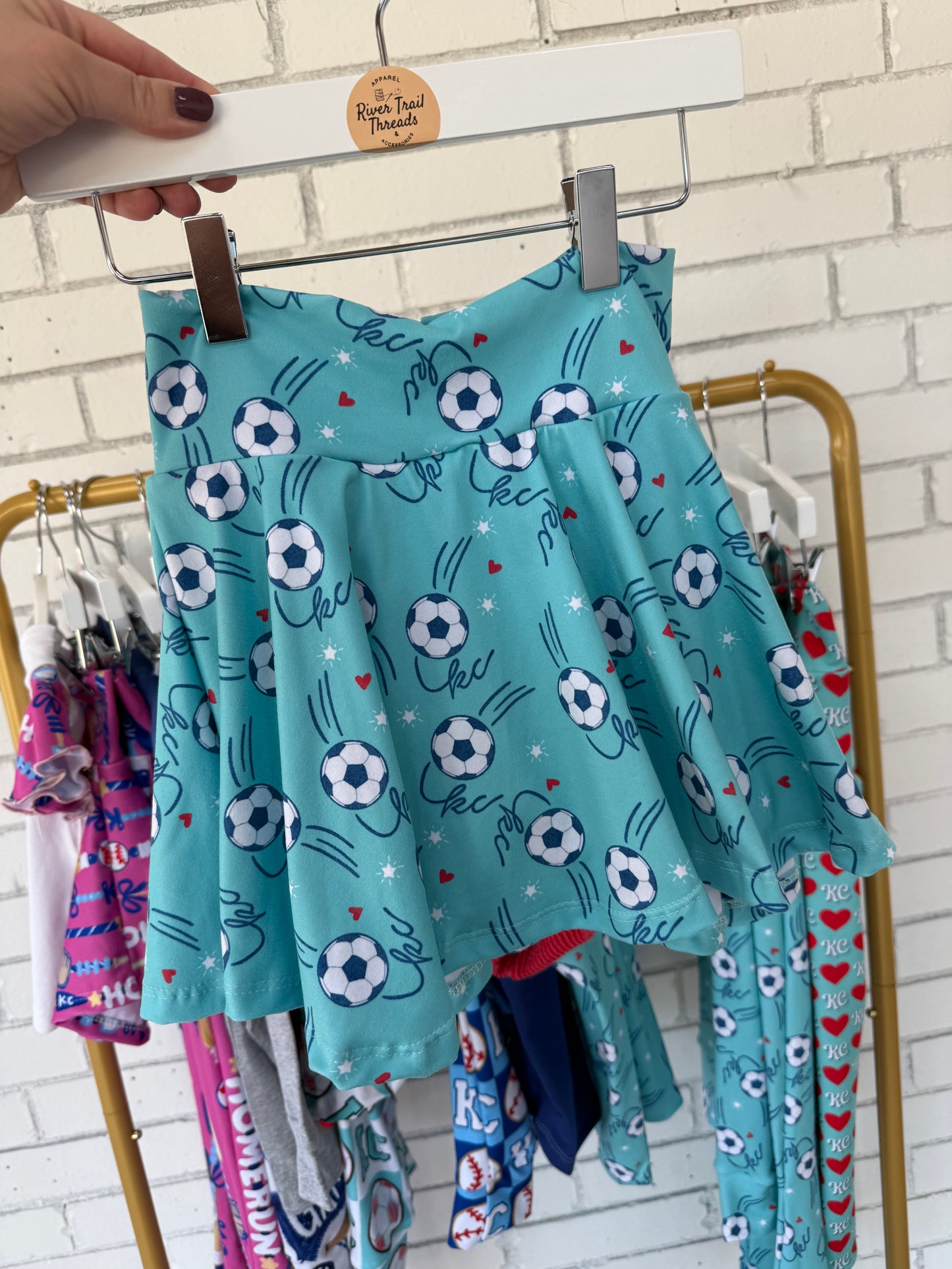 Girls Kansas City Soccer Heart Cheer Skirt | Baby, Toddler, Girls Game Day Skort