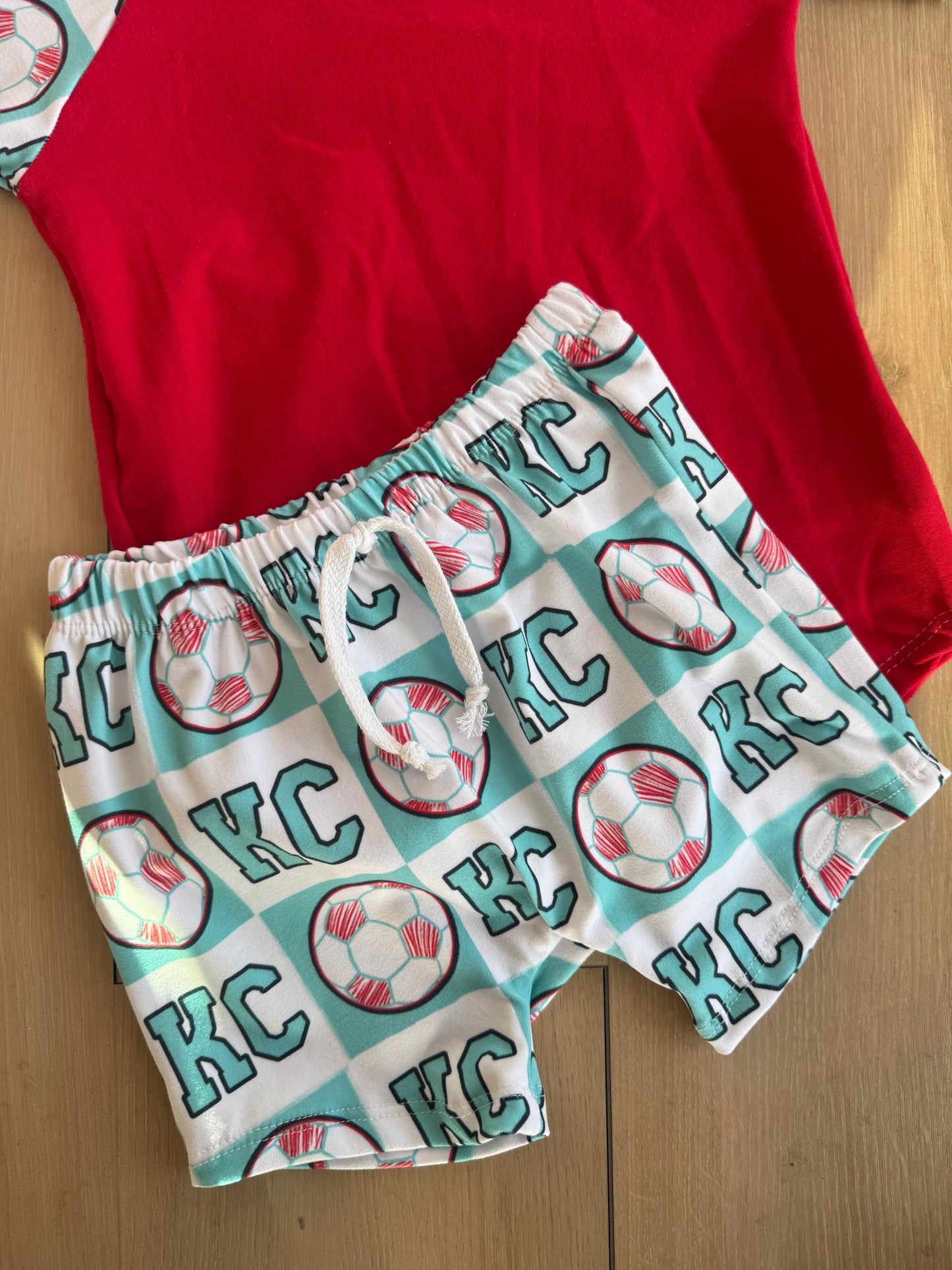 Boys KC Check Soccer Shorts | Baby and Toddler Boy Game Day Shorts