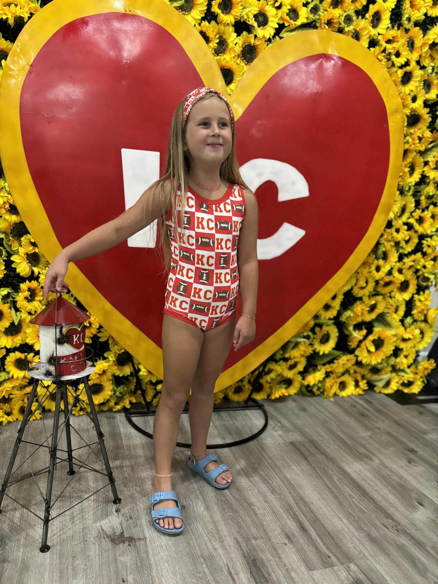Girls Kansas City Football Activewear Leotard| Girls Kansas City Gymnastics & Dance Leotard