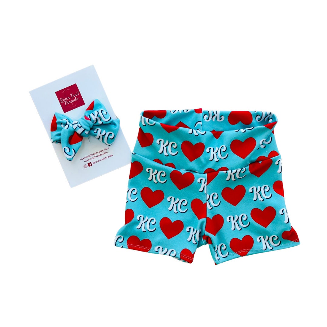 Girls KC Teal Soccer Biker Shorts