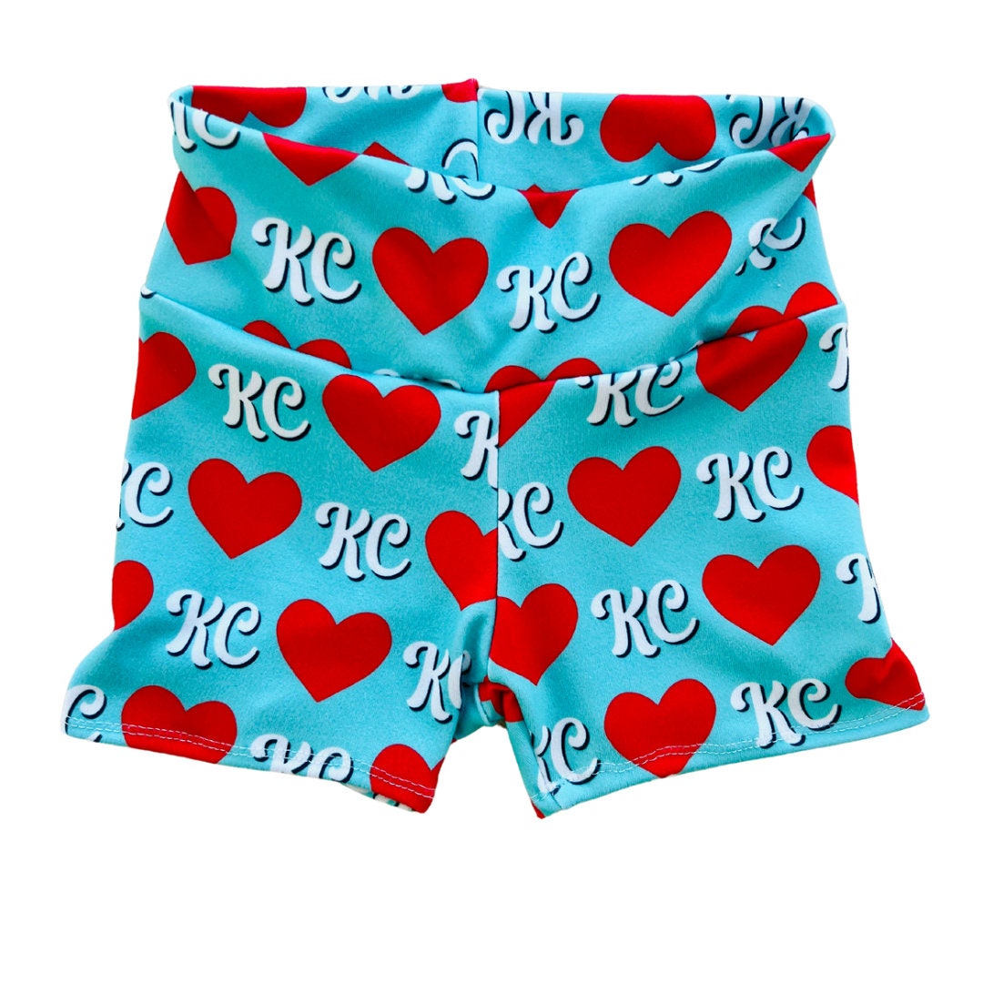 Girls KC Teal Soccer Biker Shorts