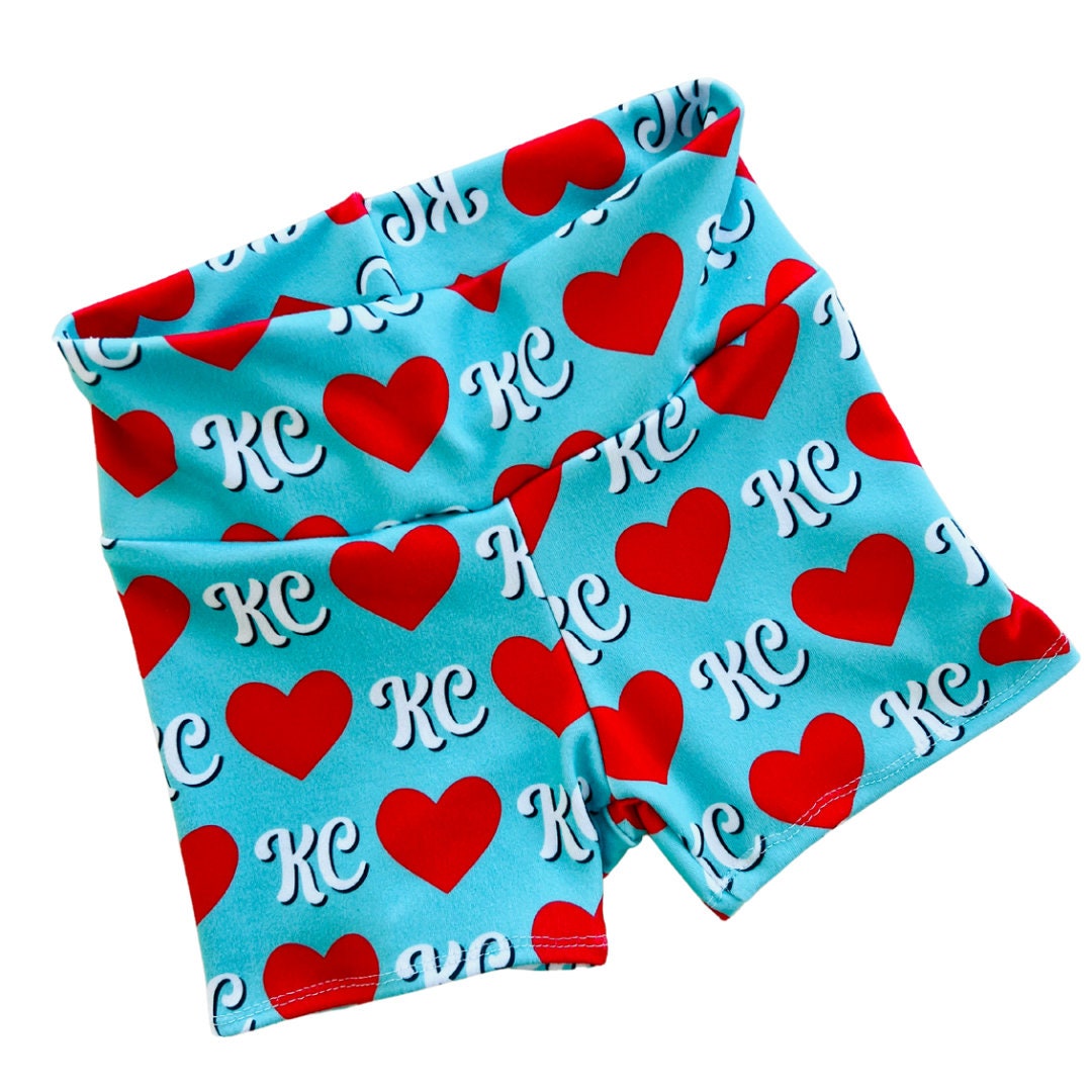 Girls KC Teal Soccer Biker Shorts