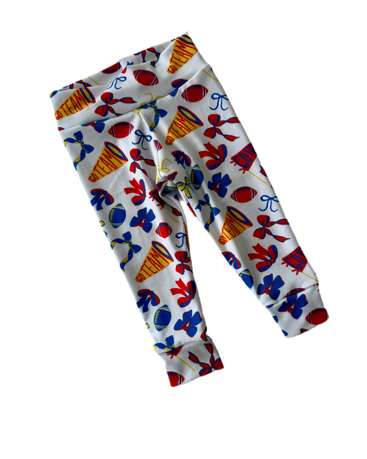 Kansas Football Leggings/Joggers | Kansas Game Day Pants for Baby, Toddler & Kids
