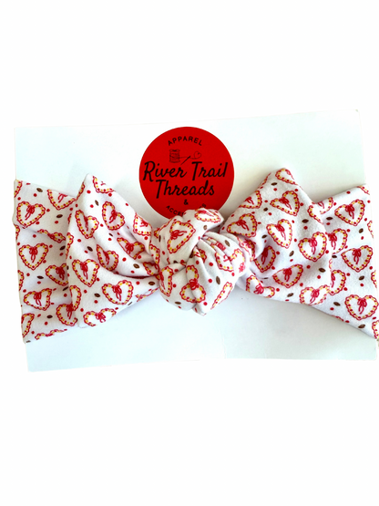 Kansas City Football Floral Heart Headbands for Baby, Toddler & Adult | Matching Game Day Hair Accessories