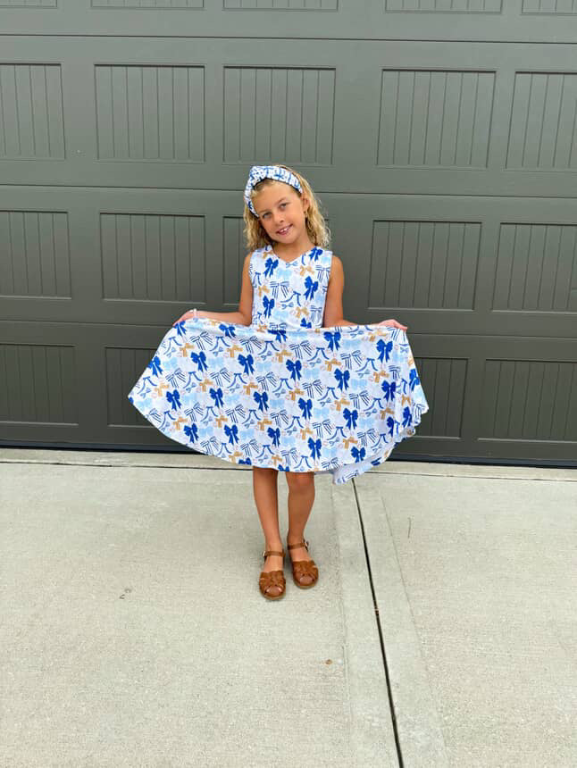 Girls KC Baseball Bow Dress