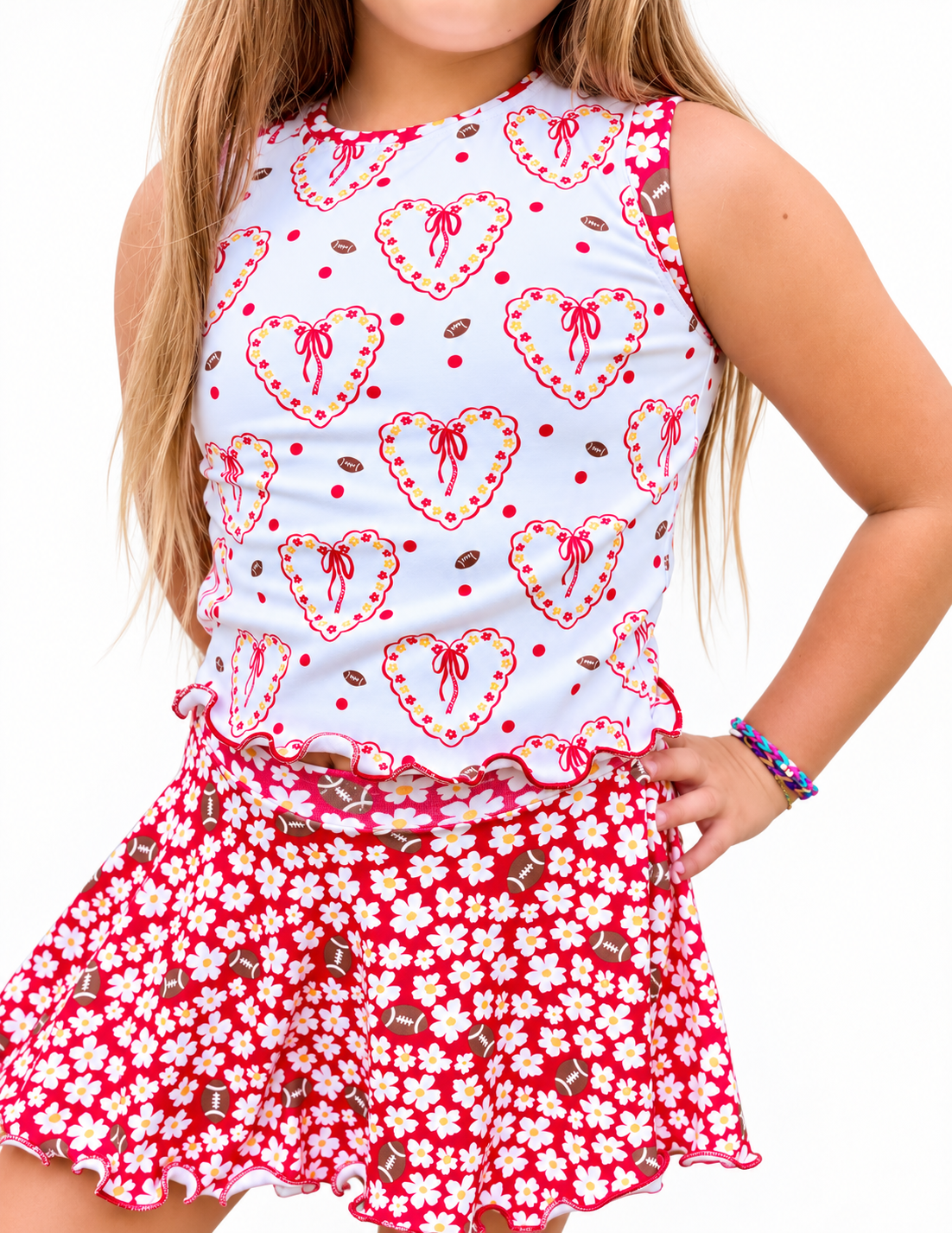 Girls Kansas City Football Sleeveless Tank Top | Girls Kansas City Game Day Top