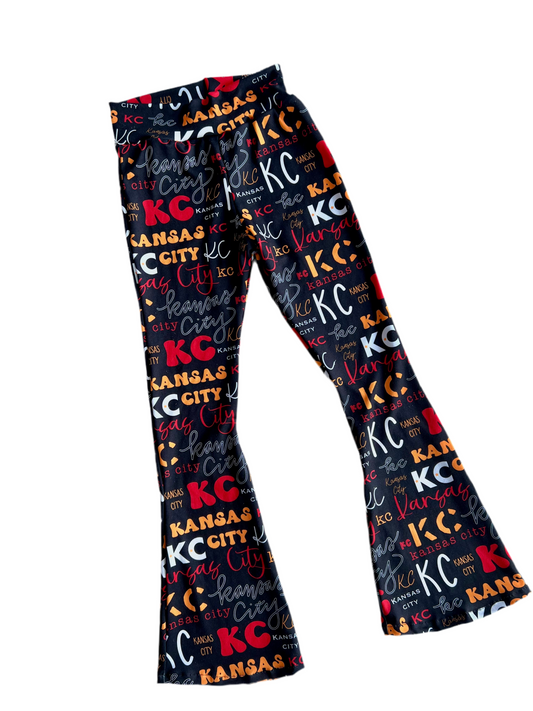 Kansas City Football Flare Pants|KC Baby, Toddler, Girls Pants