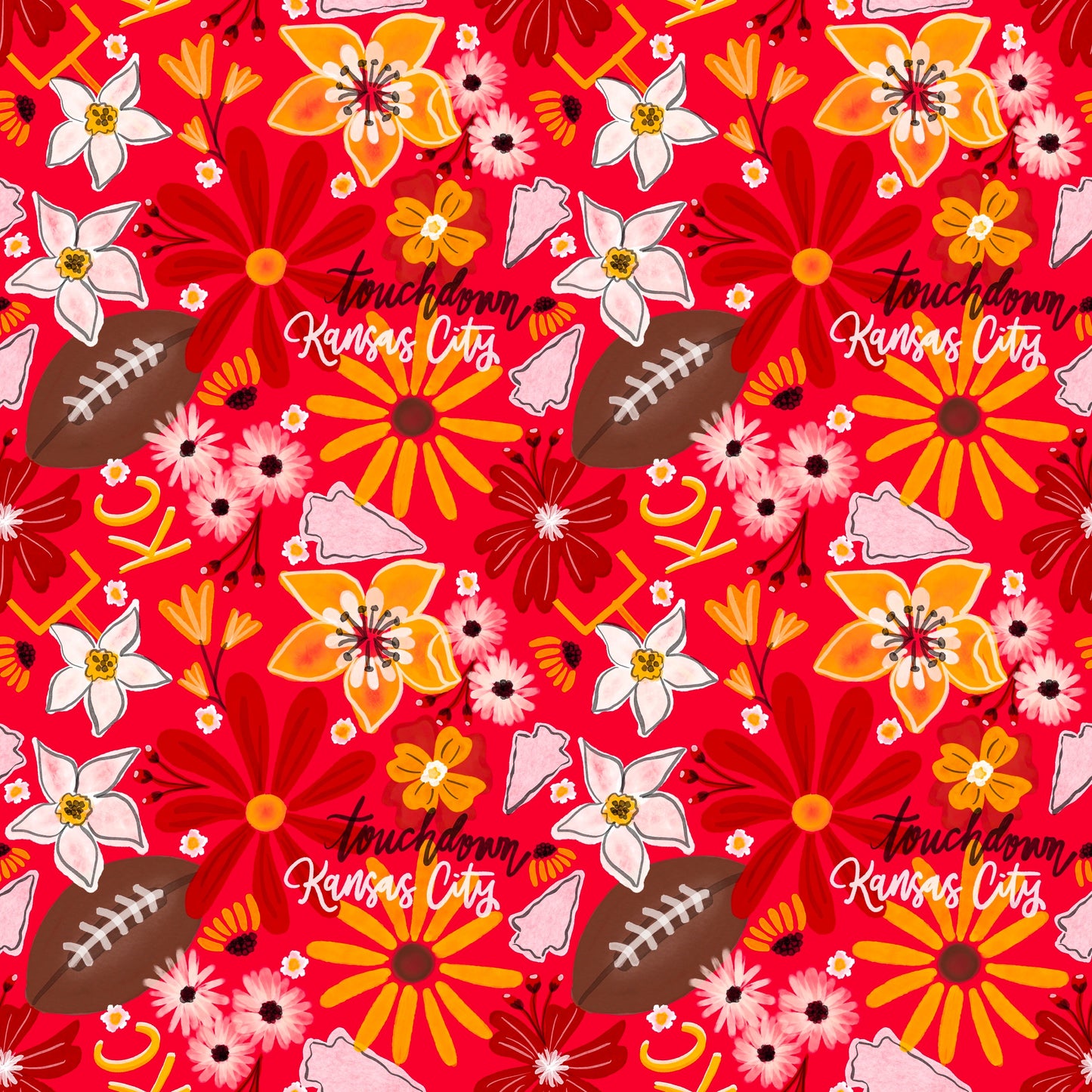Girls Red Floral Kansas City Football Leggings | Baby, Toddler, Girls Pants