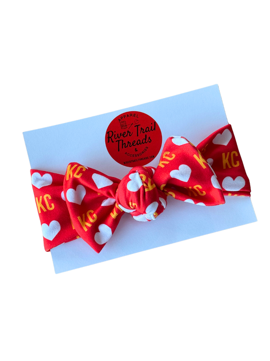 Girls Kansas City Bow Headband| Handmade Kansas City Kids Accessory