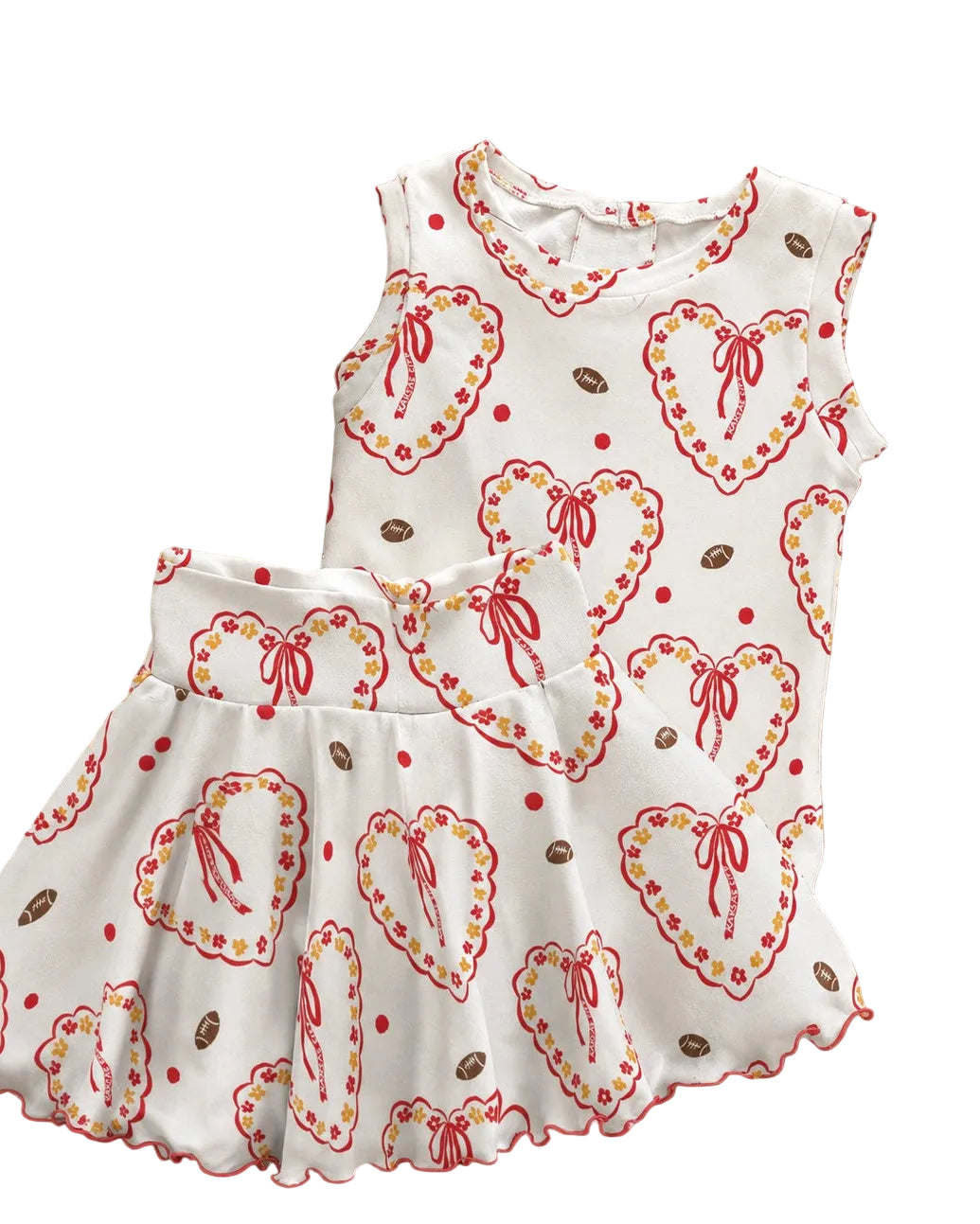 Girls Kansas City Football Twirl Skirt | Girls Kansas City Game Day Skort