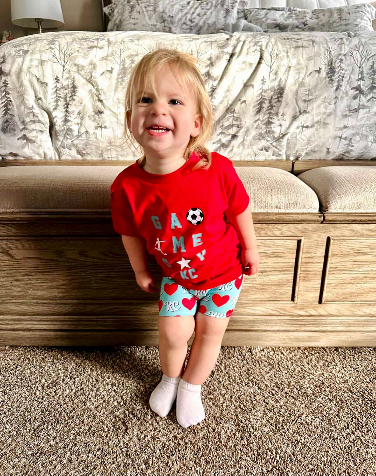 Girls Teal KC Soccer Biker Shorts | Toddler KC Soccer Outfit