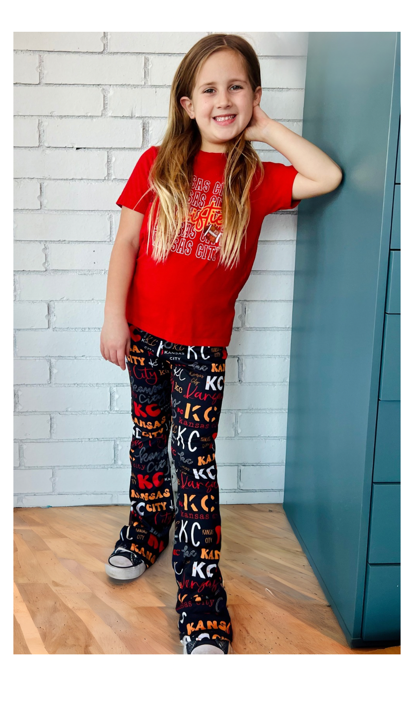 Kansas City Football Flare Pants|KC Baby, Toddler, Girls Pants