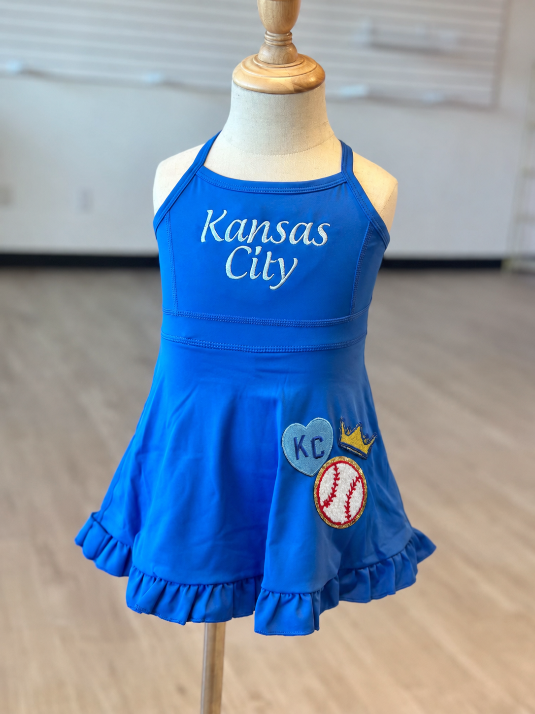 KC Baseball Embroidered Dress | KC Girls Patch Dress
