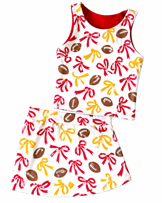 Girls Kansas City Football Tank Top & Skirt Set | Girls Kansas City Game Day Outfit