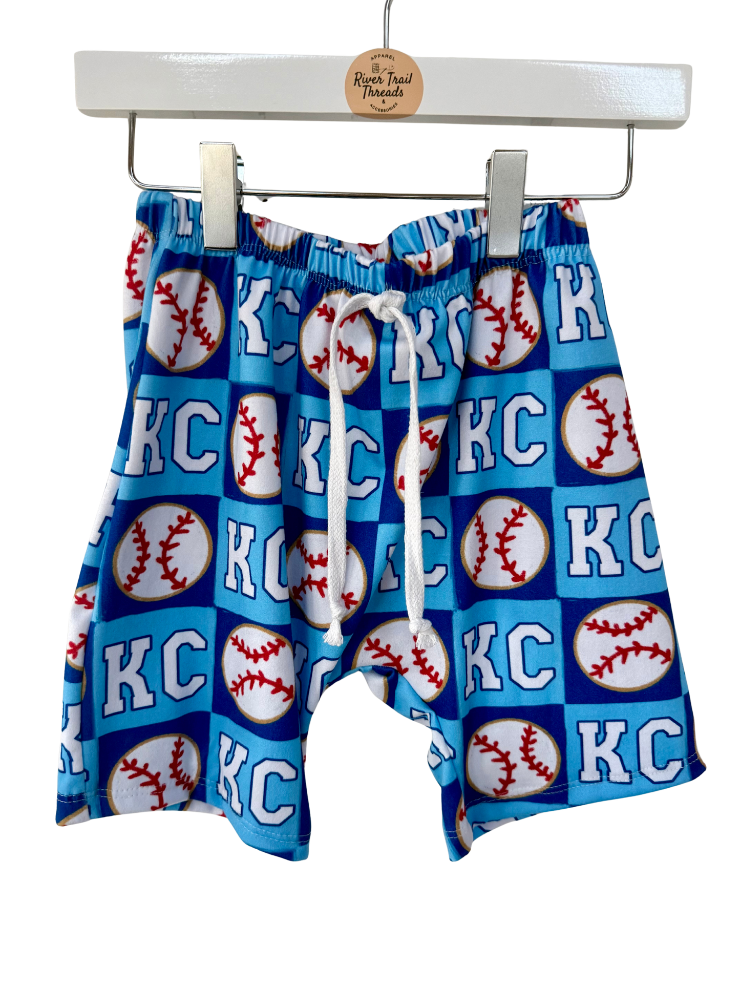 Boys KC Check Baseball Shorts | Baby and Toddler Boy Game Day Shorts