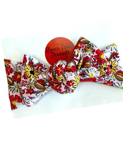 Kansas City Football Floral Headbands for Baby, Toddler & Adult | Matching Game Day Hair Accessories