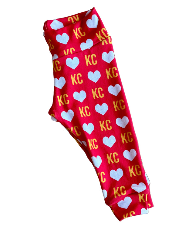 Girls Red Heart Kansas City Football Leggings | Baby, Toddler, Girls Pants