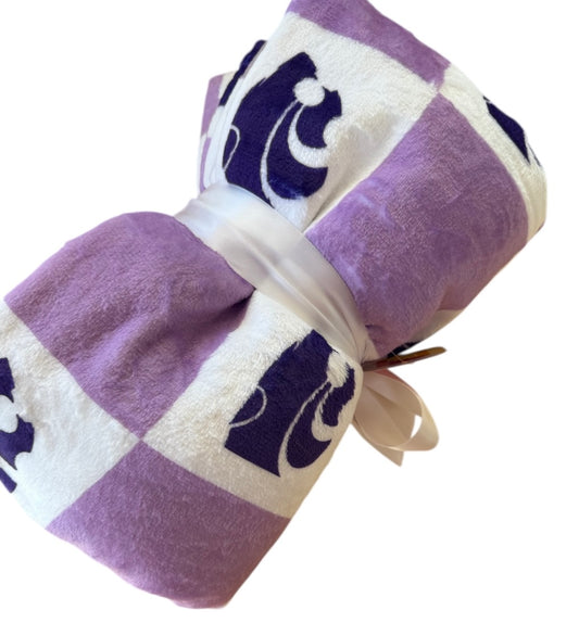K state plush throw blanket