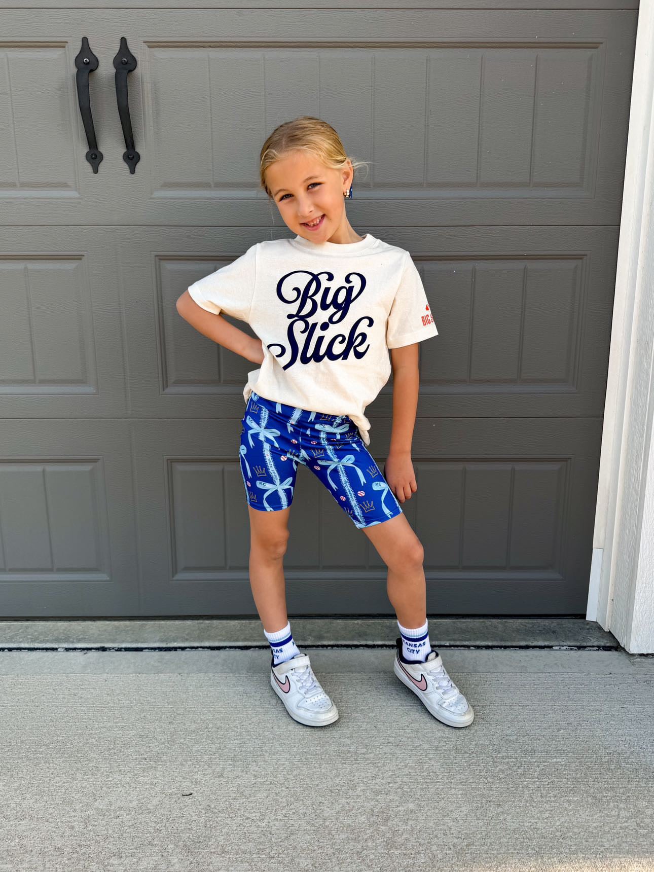 Girls Kansas City Baseball Biker Shorts | Baby Toddler Girls Game Day Shorts