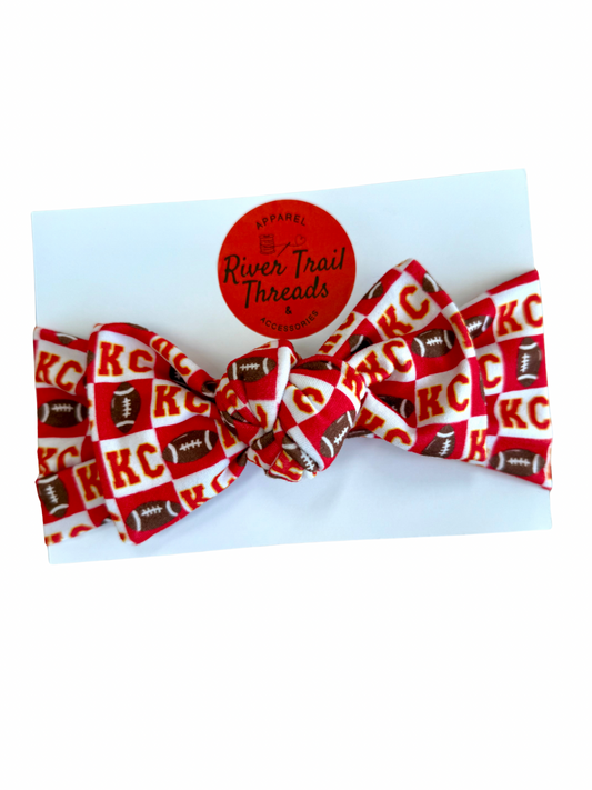 Kansas City Football Headbands for Baby, Toddler & Adult | Matching Game Day Hair Accessories