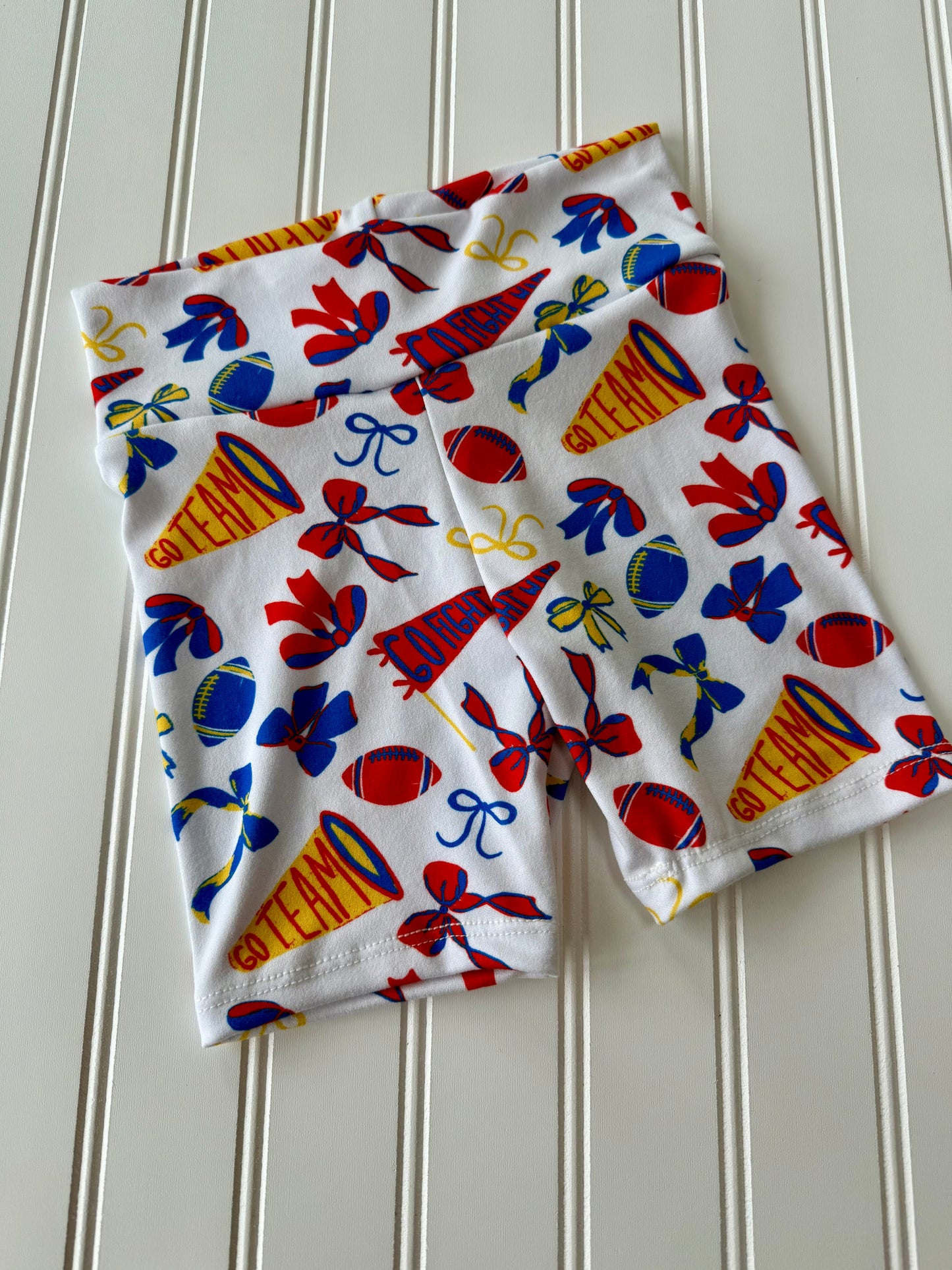 Girls Kansas Football Biker Shorts | Kids Game Day Outfit