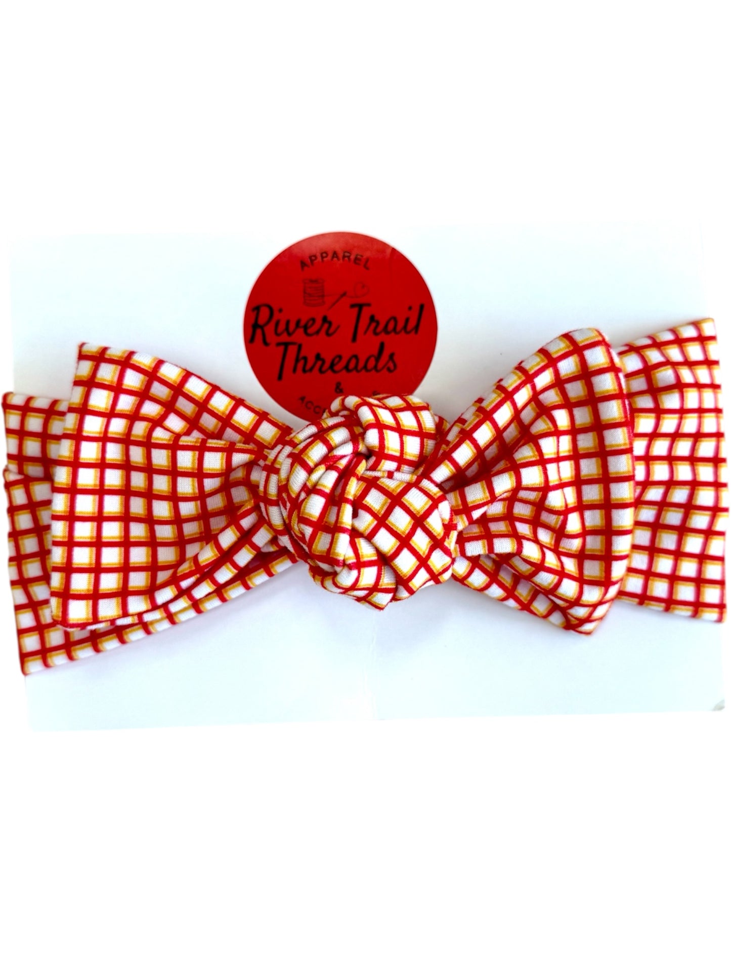 Kansas City Football Plaid Headbands for Baby, Toddler & Adult | Matching Game Day Hair Accessories