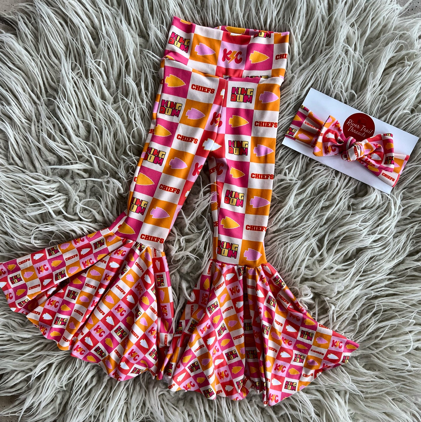 Kansas City Pink Checkered Bell Bottoms