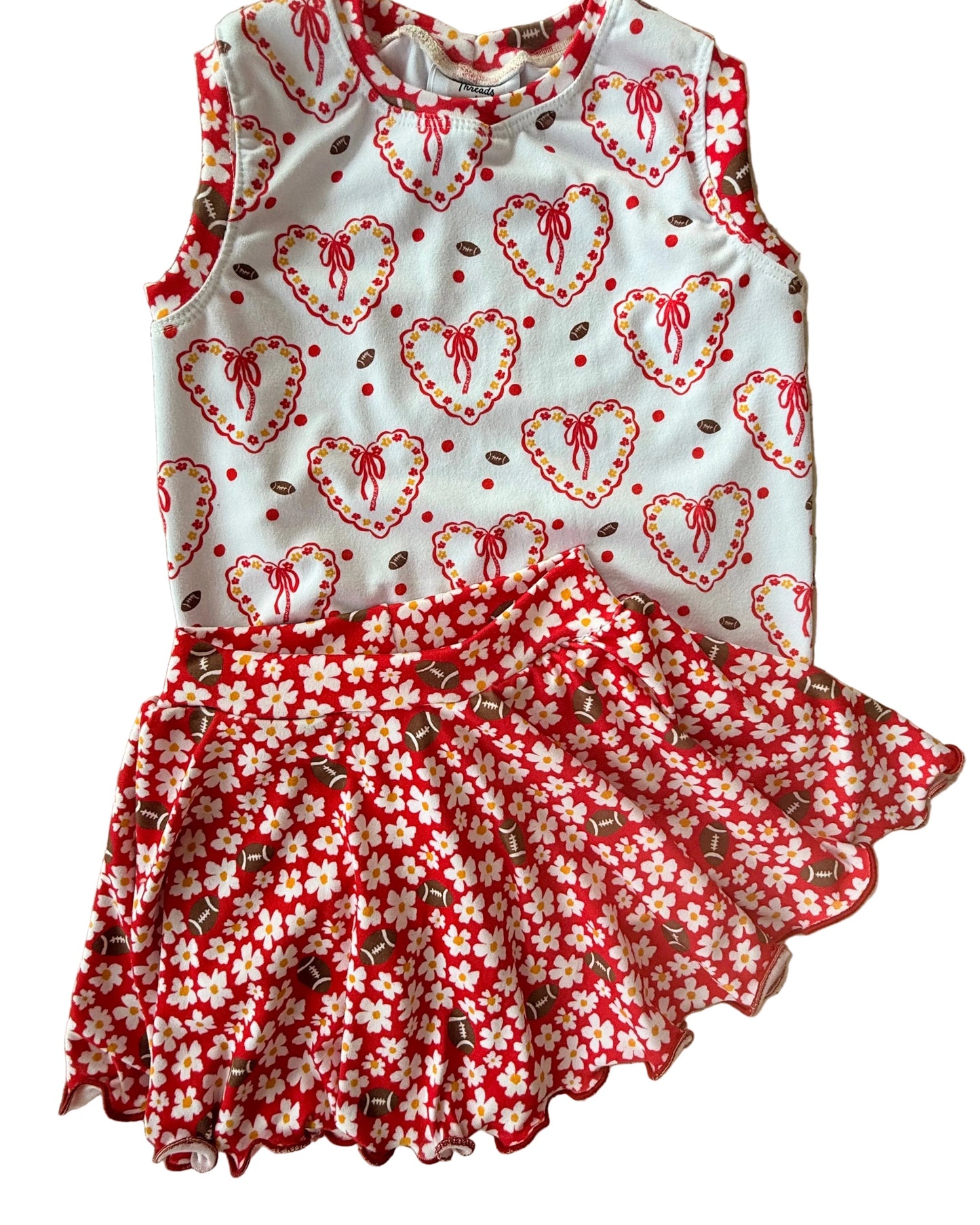 Girls Kansas City Football Twirl Skirt | Girls Kansas City Game Day Skort