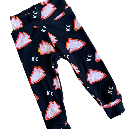 Kids KC Football Pants | Kansas City Girls Leggings | Black Arrow
