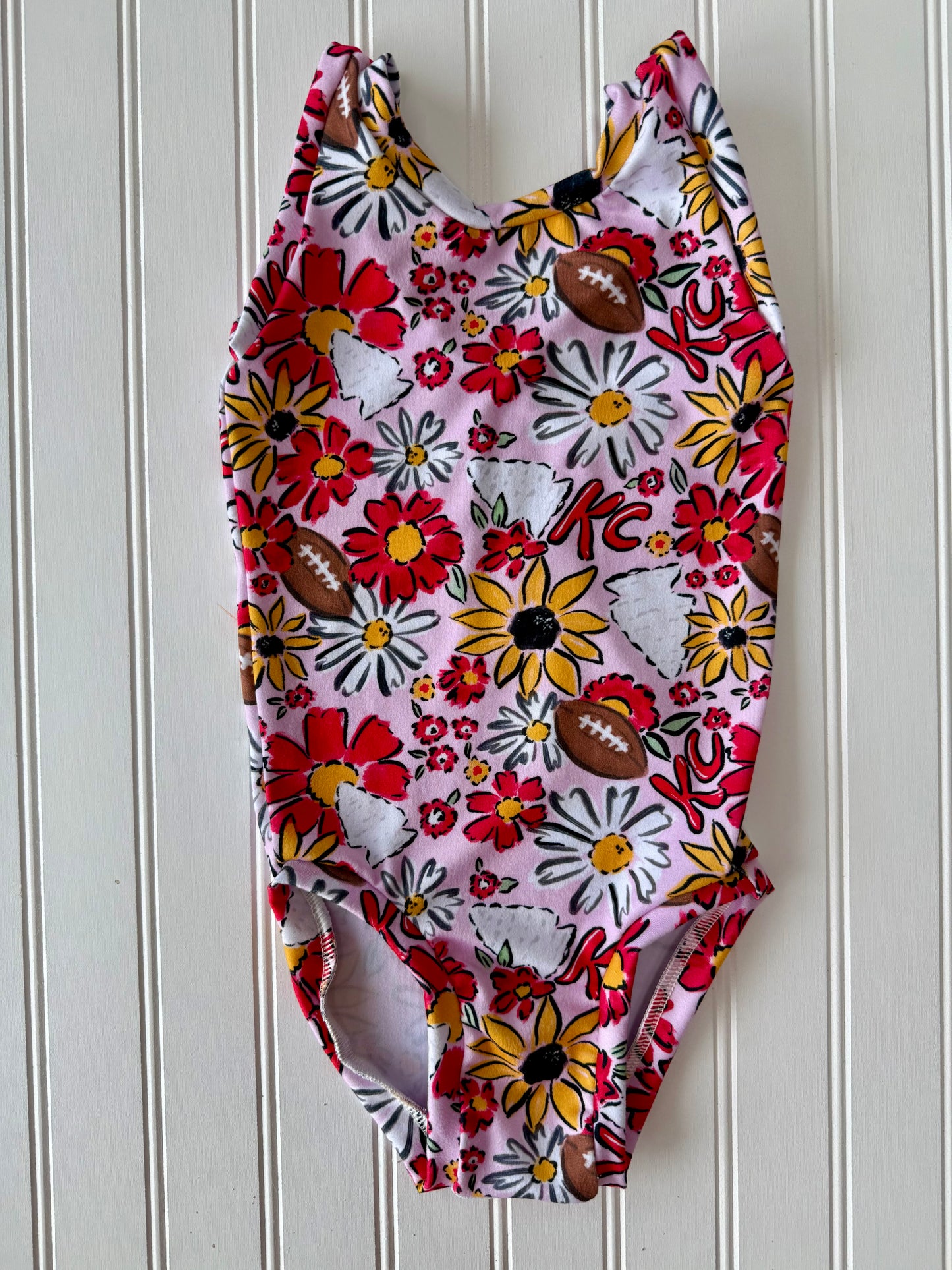 Girls Kansas City Football Activewear Leotard| Girls Kansas City Gymnastics & Dance Leotard