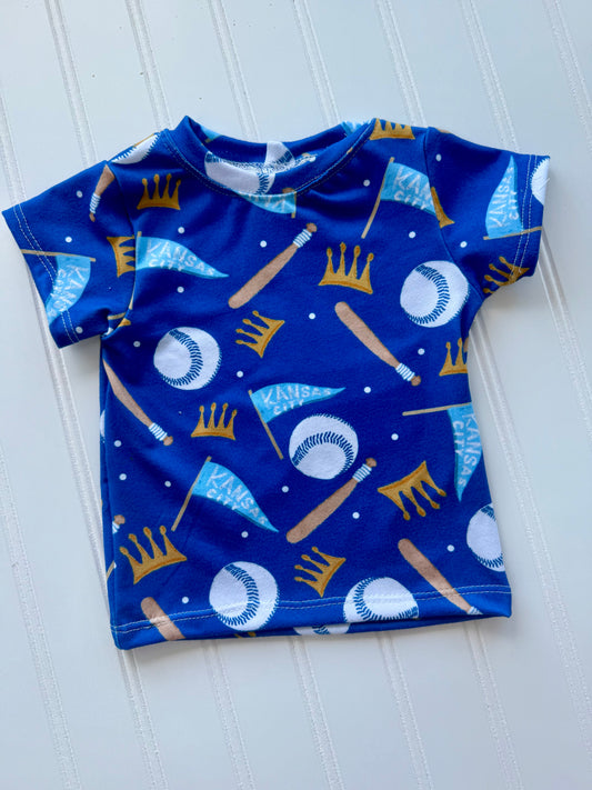 KC Baseball Kids Top | Handmade Game Day Shirt for Babies, Toddlers & Kids