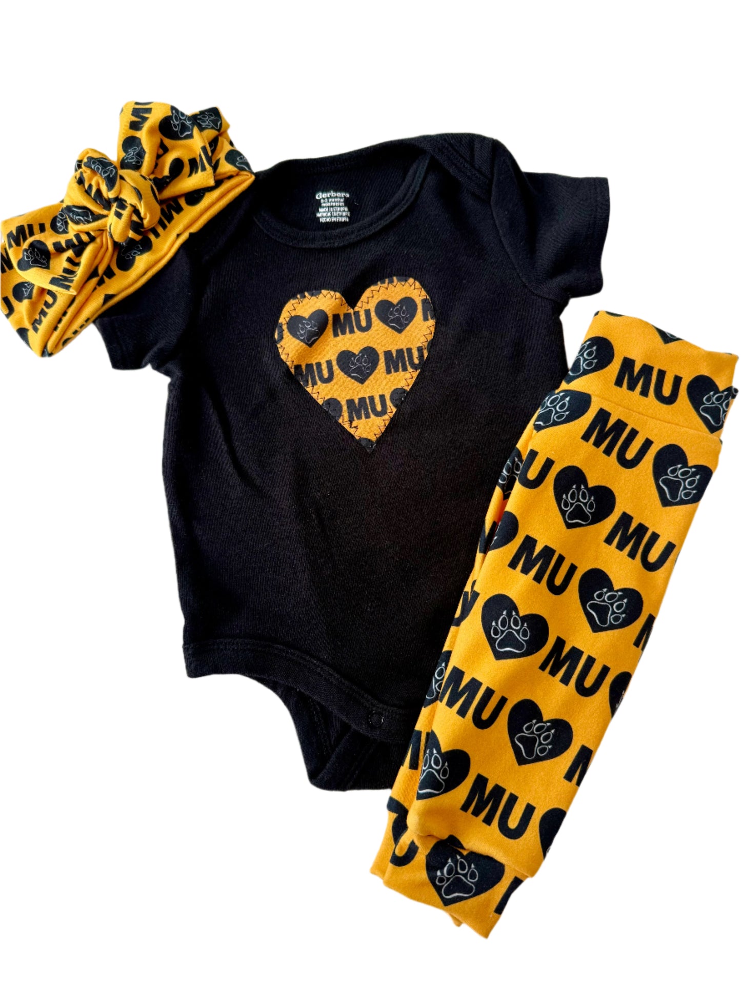 Missouri Baby Bodysuit | Black and Gold Baby Shirt