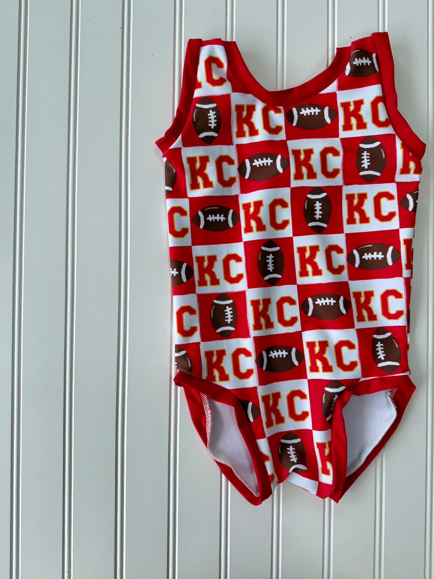 Girls Kansas City Football Activewear Leotard| Girls Kansas City Gymnastics & Dance Leotard