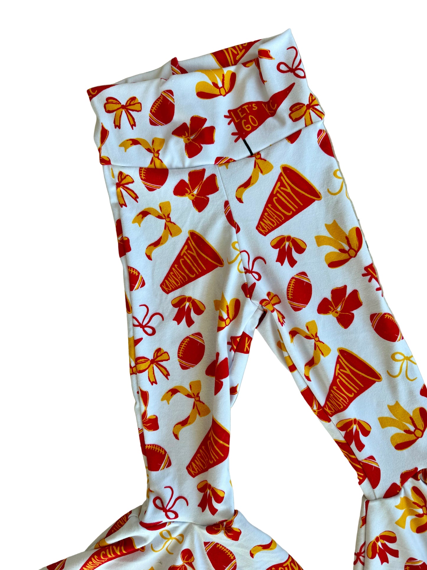 Girls KC Bows Bell Bottoms| Game Day Pants for Kids