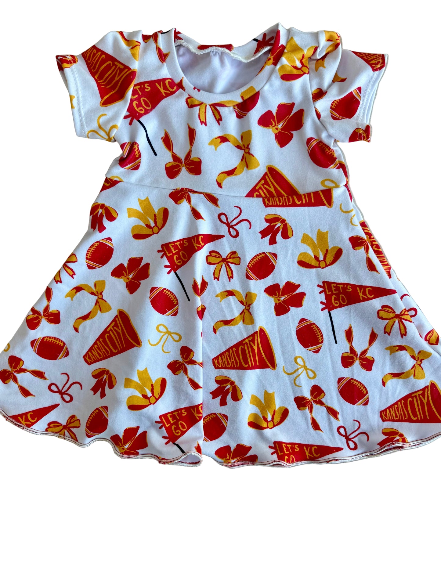 Girls KC Bows Football Dress | Baby, Toddler, Girls Kansas Cityl Game Day Dress