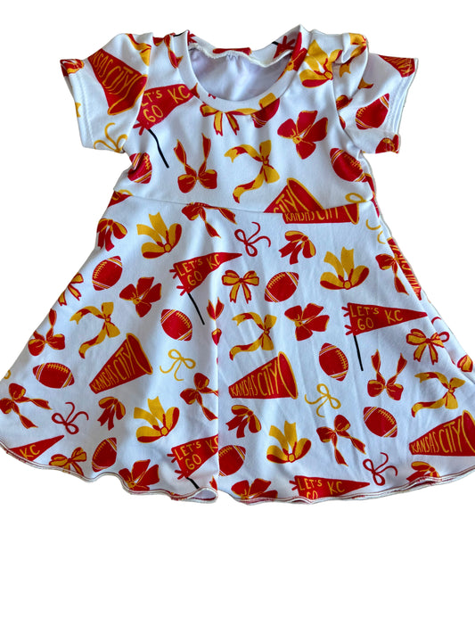 Girls KC Bows Football Dress | Baby, Toddler, Girls Kansas Cityl Game Day Dress