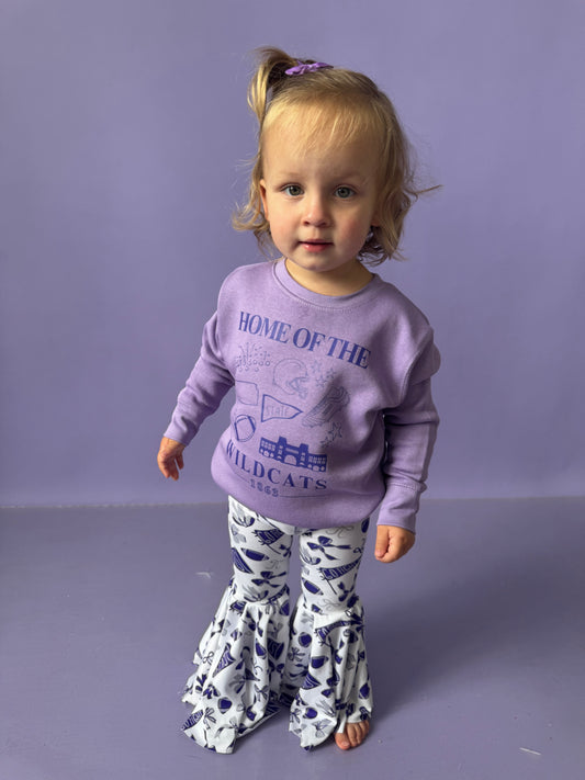 Kansas Football Girls Bell Bottoms | Kansas Game Day Pants for Baby, Toddler & Girls