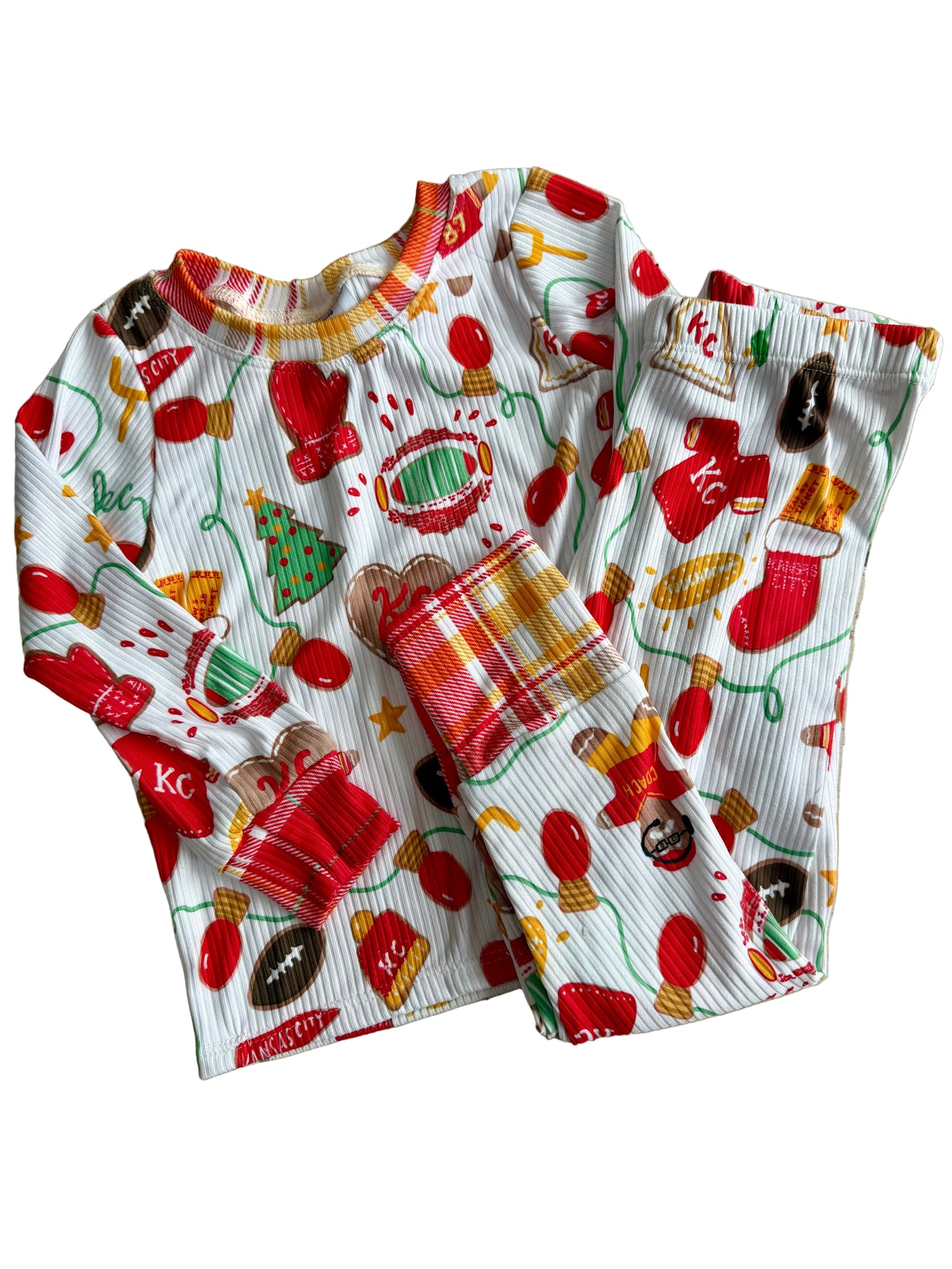 KC Football Christmas Cookies Pajamas | Christmas PJs for Boys, Girls, Toddlers