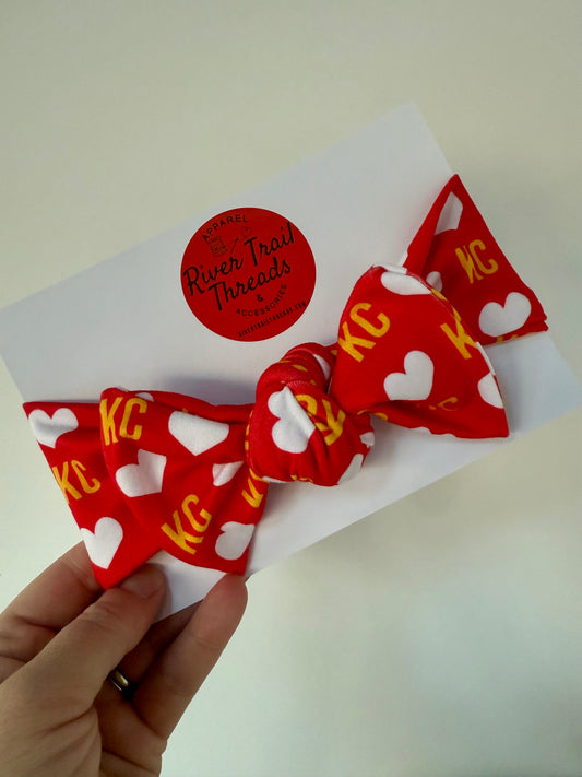 Girls Kansas City Bow Headband| Handmade Kansas City Kids Accessory
